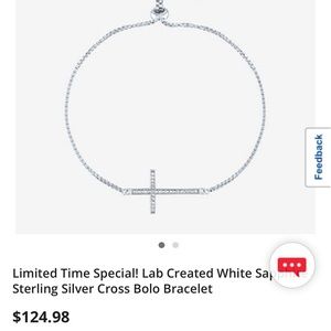 Gorgeous white sapphire cross bolo bracelet!
